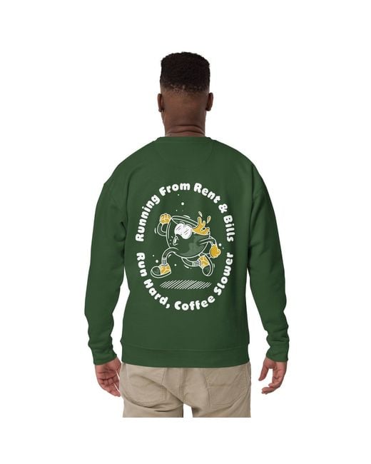 Anchor and Crew Green Forest Gustatory Coffee Over Bills Cotton Blend Embroidered Sweatshirt for men