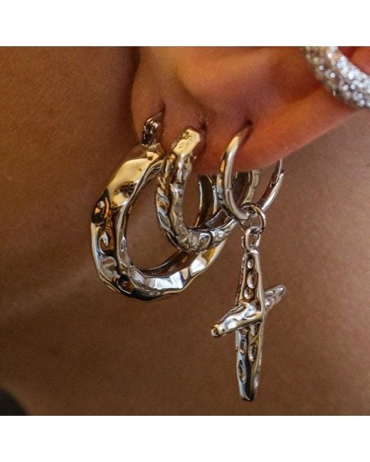 Aaria London Metallic Chateau Hoops