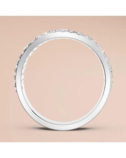 Aya Fine Jewelry Metallic Mixed Shape Lab Diamond Curved Wedding Band