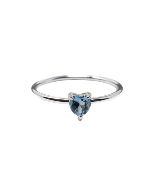 NASI SILVER Blue Yours Heart Ring- Topaz