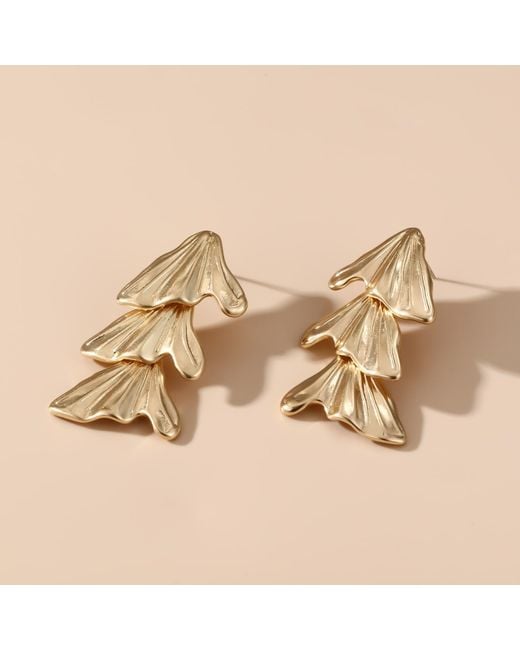 Rare Matters Jewelry Metallic Layered Leaf Earrings