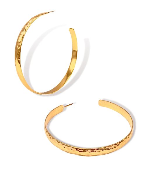Jaredjamin Metallic Galilea Textured Hoop Post Earrings