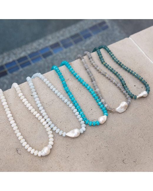 Christina Greene Blue Tranquility Stone Beaded Necklace