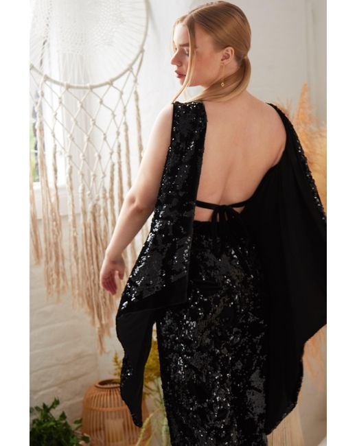 Sarvin Black Sequin Flared Trousers