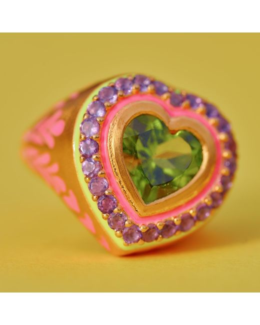 Après Youth Green Firework Heart Ring