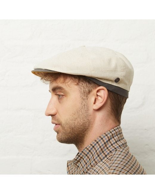 Dasmarca Hats Multicolor Neutrals Raggie Natural Linen Cotton Summer Italian Flat Cap For for men