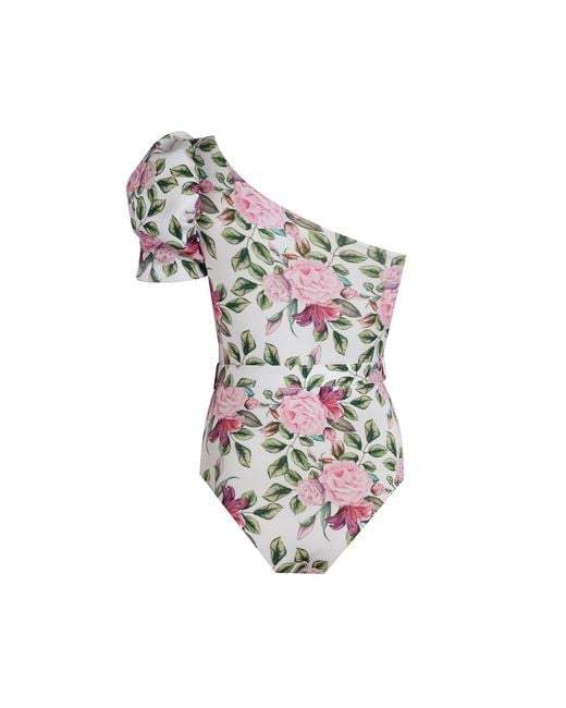 Nur Karaata White Rosabelle Rose Swimsuit