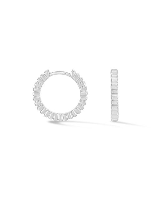 Dower & Hall White Humbug Huggie Hoops