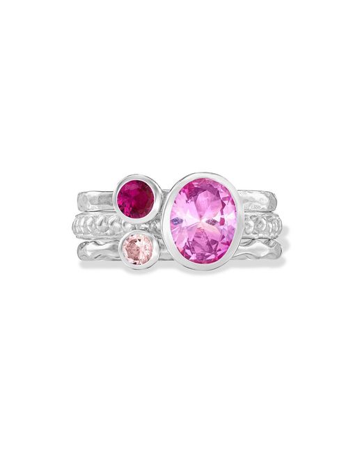 Dower & Hall Pink Blush Twinkle Stacking Rings