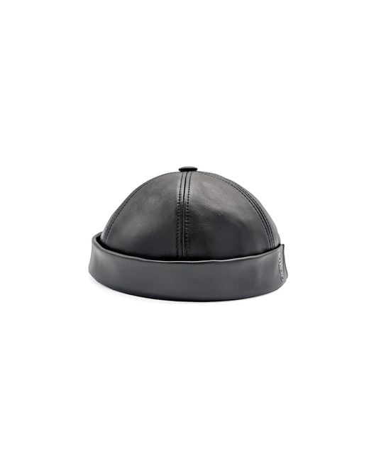 DORIA 1905 Gray Faux Leather Docker Cap for men
