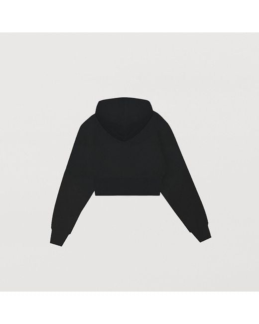 Kapture Black Travel Logo-Print Cropped Hoodie