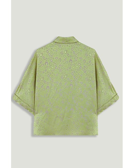 Nocturne Green Leopard Print Shirt
