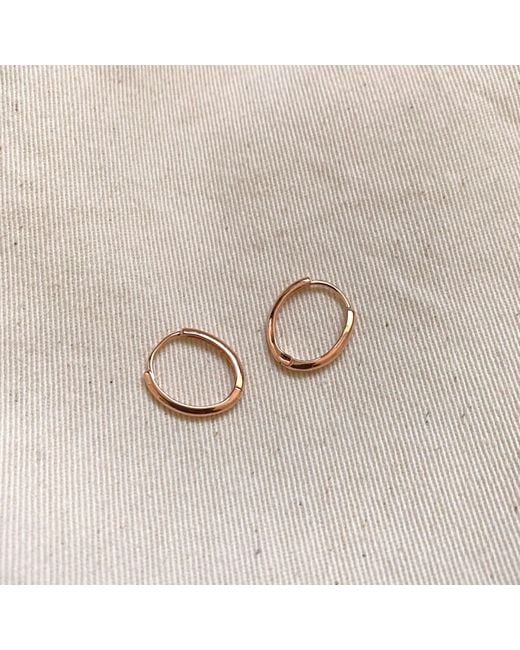 Spero London Metallic Sterling Oval Small Hoop Earring