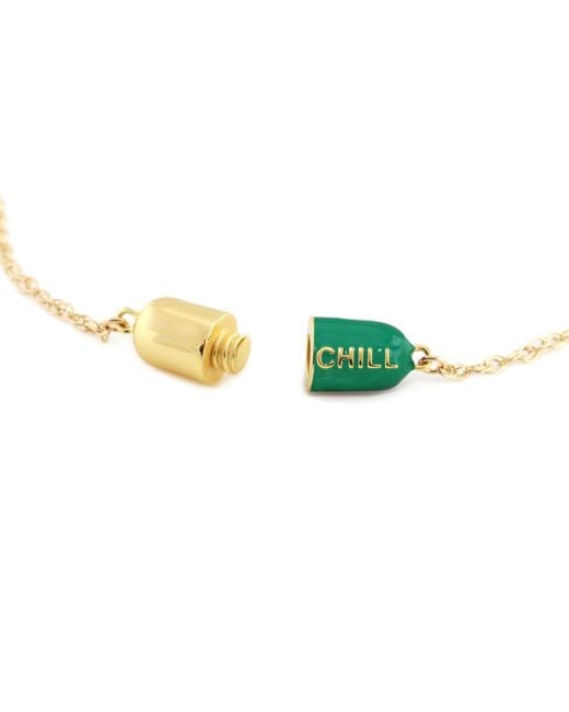 Kris Nations Green Big Chill Pill Chain Necklace & Filled