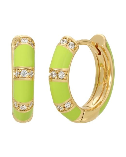 Leeada Jewelry Metallic Lamill Enamel Huggies