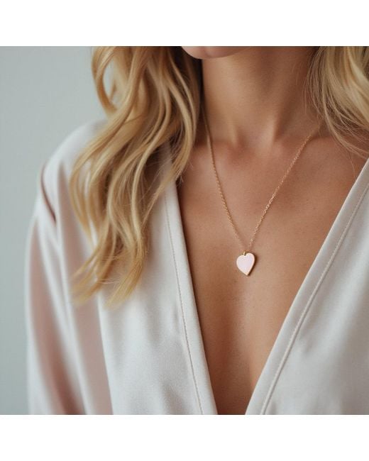 Rejected Hearts Club Metallic Single Hearted Girl Filled Necklace With Magnetic Clasp