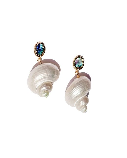 Babaloo Metallic Abalone & Shell Drop Earrings
