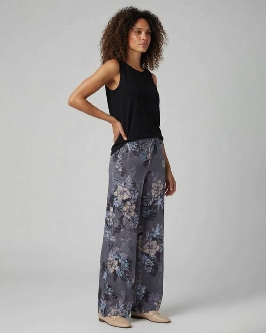 Lords of Harlech Blue Lillian Exotic Floral Wide-Leg Pant for men