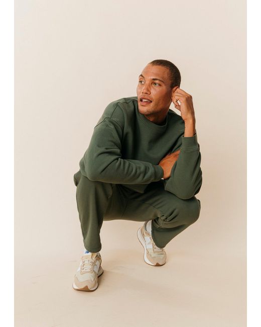 Ocio Leisurewear Green Oversized Crewneck for men