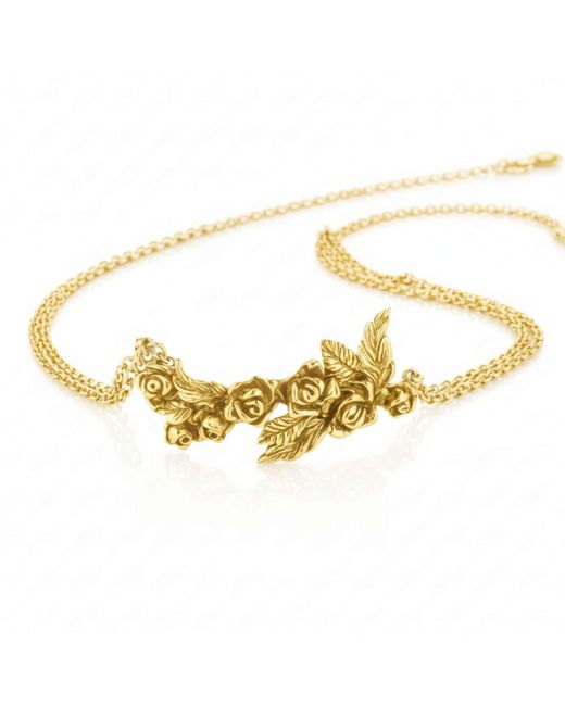 Unaloe Metallic Designer Rose Necklace – Bold Floral Choker For Elegant Statement Jewelry