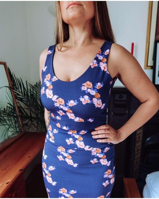 Sophie Cameron Davies Blue Floral Crop Top