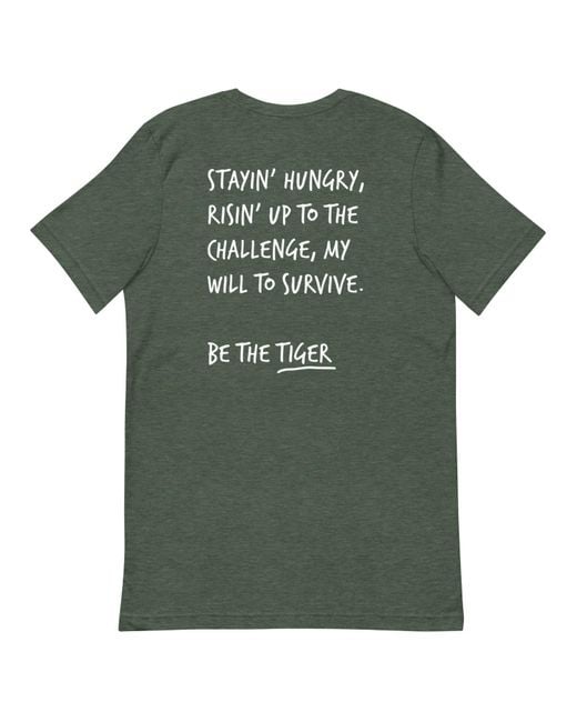 Anchor and Crew Green Heather Forest Think Ocean Tiger Aspirations Cotton Embroidered T-Shirt