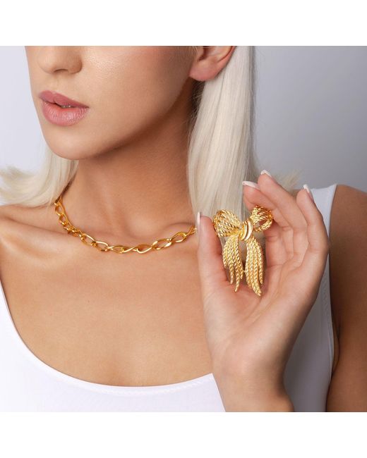 Caramel Vintage Jewellery Metallic Vintage Plated Presence Chain Necklace