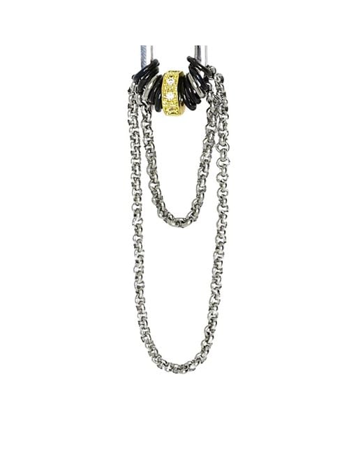 Kirei Metallic Fall Stainless Steel Chain Drop Hoop Earrings