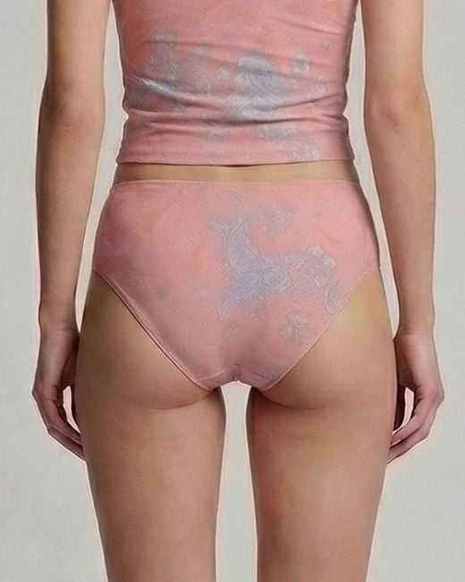 Lords of Harlech Pink Henrietta Paisley Explosion Coral Swimsuit Bottom