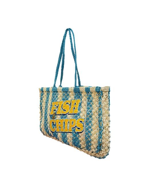 Lilly Loves Yellow Fish & Chips Jute Bag