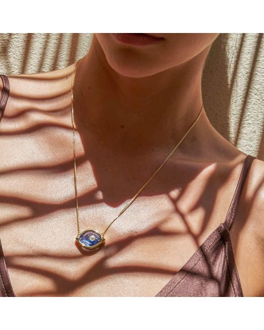 Myrto Katramadou Jewellery Blue Aegean Eye – Topaz Necklace