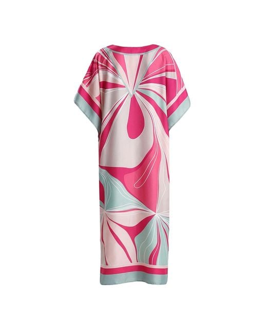 LOVEIST STORE Pink Garvey Satin Abaya Kaftan