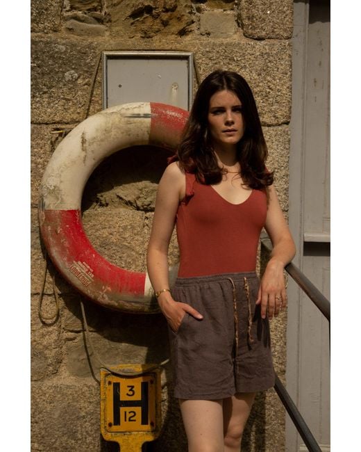 Solpardus Red Thea Terracotta Onepiece Bamboo Swimsuit