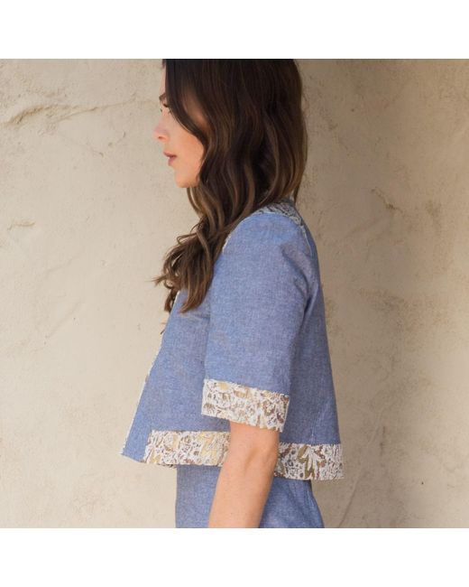 Misha Vaidya Blue Leya Jacket