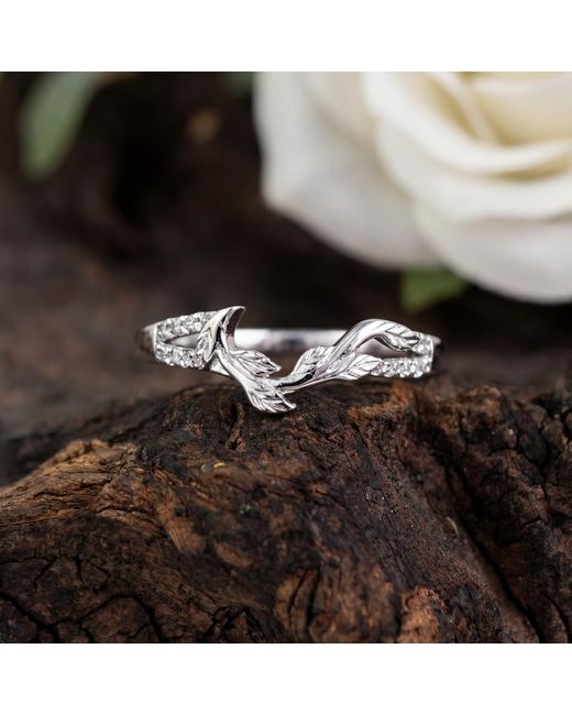 Azura Jewelry New York White Rooted Hearts Ring Vermeil