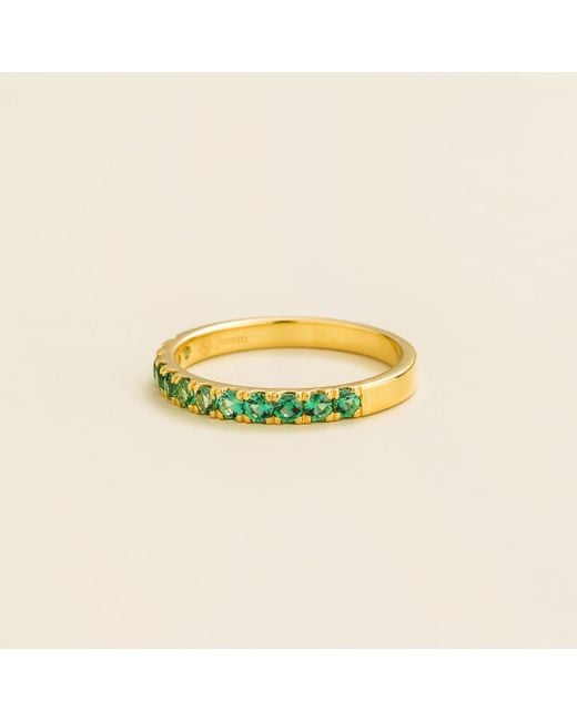 Juvetti Yellow Salto Ring Set With Emerald