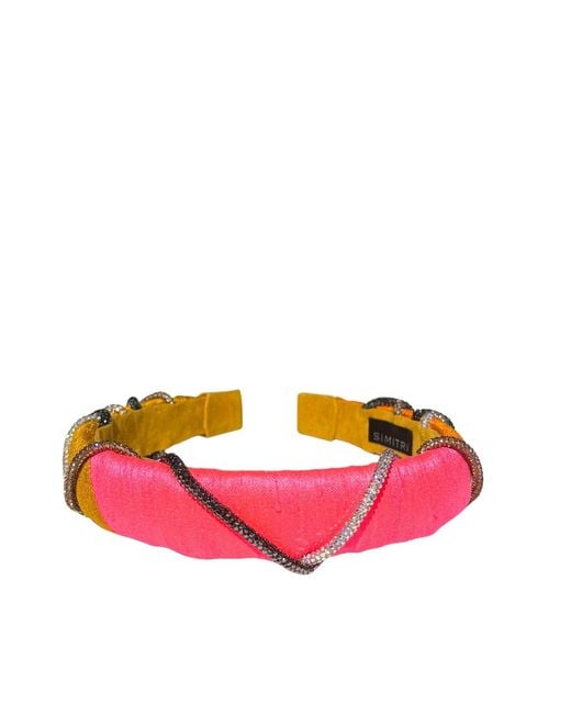 Simitri Pink Papaya Pop Braided Headband