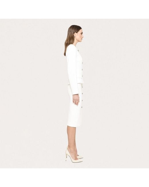 Nissa White Fitted Suit Jacket