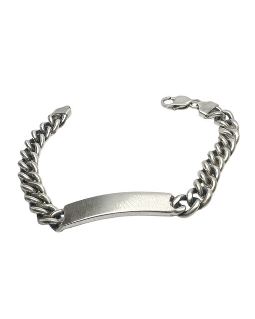 Tg-Jewellery by Tamara Gervasio Metallic Sterling Id Bracelet – Satin & Oxidised Finish, Handmade for men