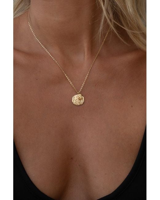 Aaria London White Snake Coin Necklace