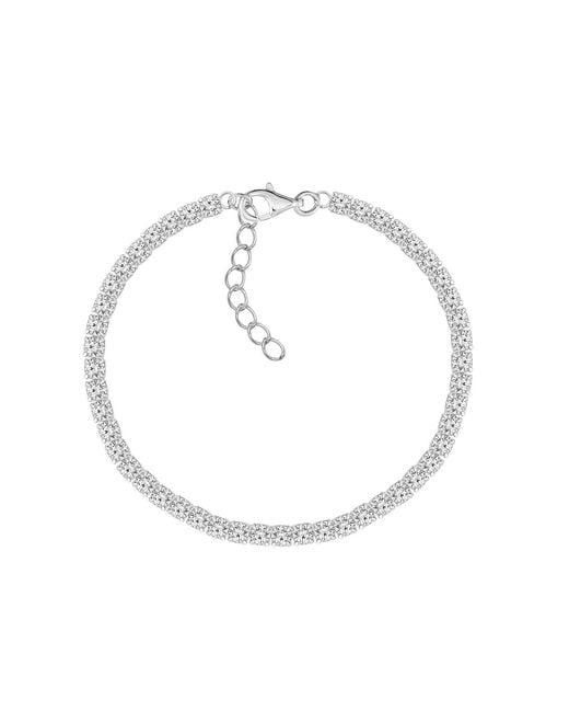 Diamonbliss Metallic Marilyn Monroe Dainty Tennis Bracelet, Platinum
