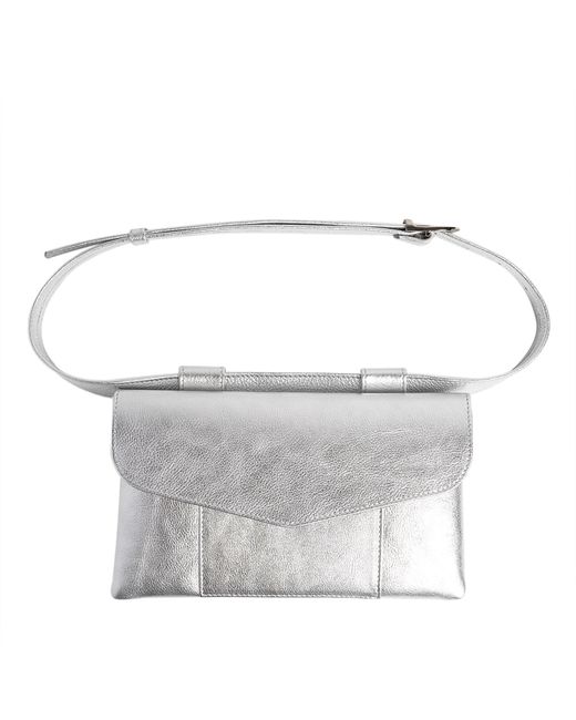Laura Olaru White Zelda Leather Belt Bag