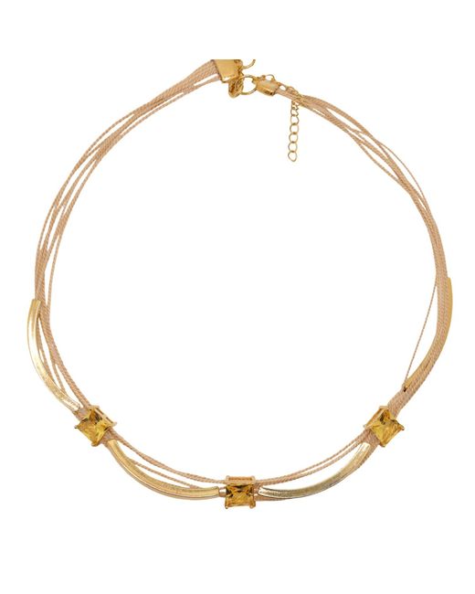 Nart Nature Making Art Metallic The Square Buriti Natural Fiber Necklace