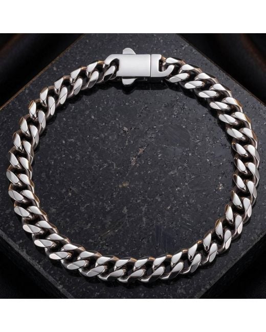 Harfi Metallic Cuban Curb Chain Bracelet For for men