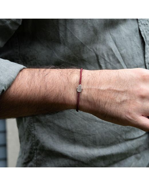 Harbour Uk Brown Hamsa Rope Bracelet for men