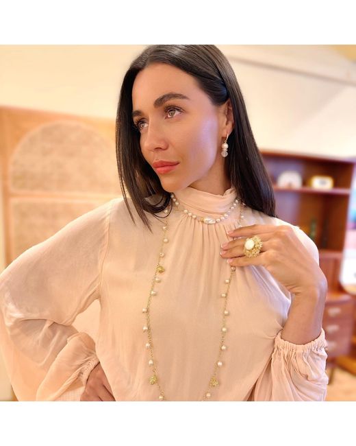 Farra Metallic Freshwater Pearl With Agate And Baroque Pearl Choker Necklace