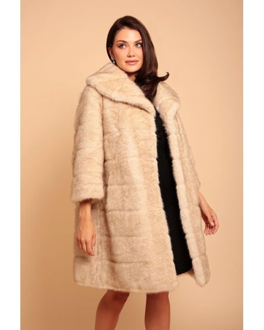 Santinni Natural Neutrals 'Hollywood' Faux Fur Coat
