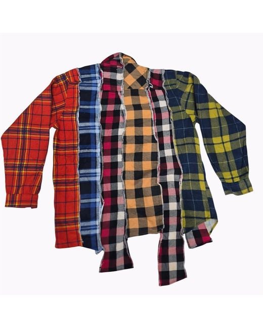 Zasta Studio Blue Deconstructed Flannel Shirt F for men