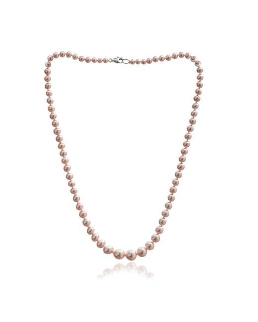Pearls of the Orient Online Metallic Gratia Classic Graduated Almost Round Cultured Freshwater Pearl Necklace