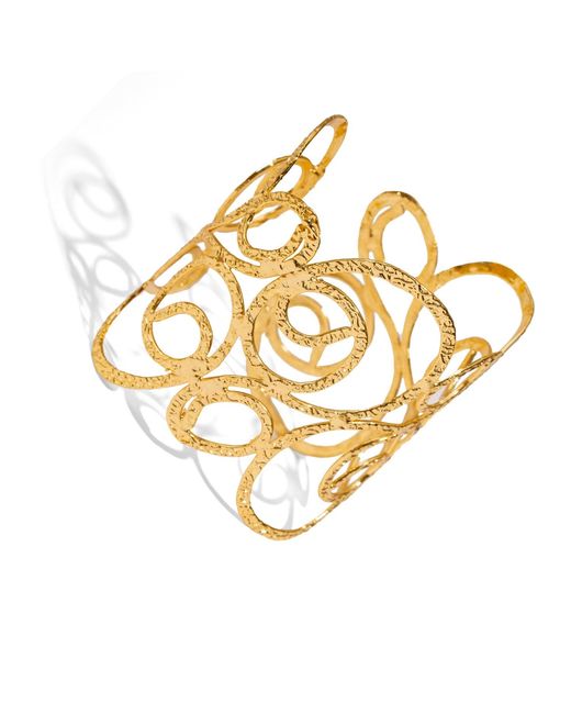 Ebru Jewelry Metallic Golden Whispers Arm & Cuff Bracelet
